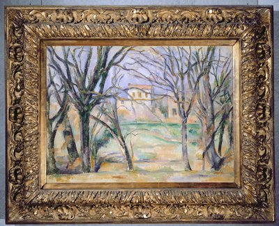 Árboles y casas, 1885-86 de Paul Cézanne